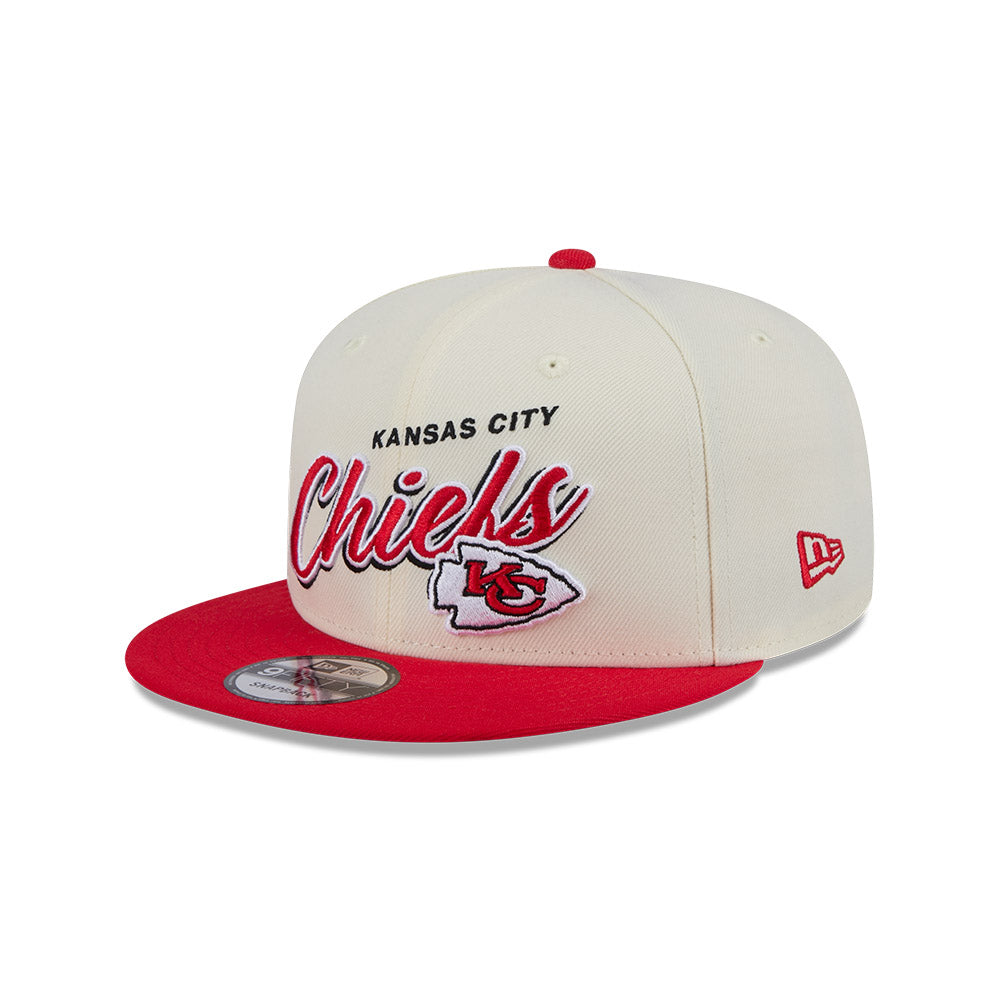 Kansas City Chiefs Hat - Script Chrome White OTC 2-Tone NFL 9Fifty Snapback Cap - New Era